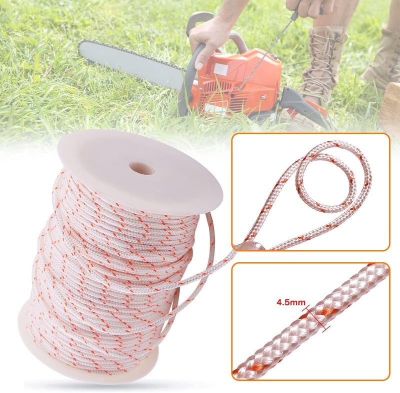 Mtanlo Recoil Starter Rope Pull Cord 4.5mm 100-Meter for Stihl Husqvarna Echo Poulan Homelite McCulloch Sears Craftsman Trimmer Edger Brush Cutter Lawn Mower Chainsaw - Image 2
